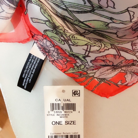 2 for $10 INC Go For It Floral Square Scarf - Picture 3 of 3